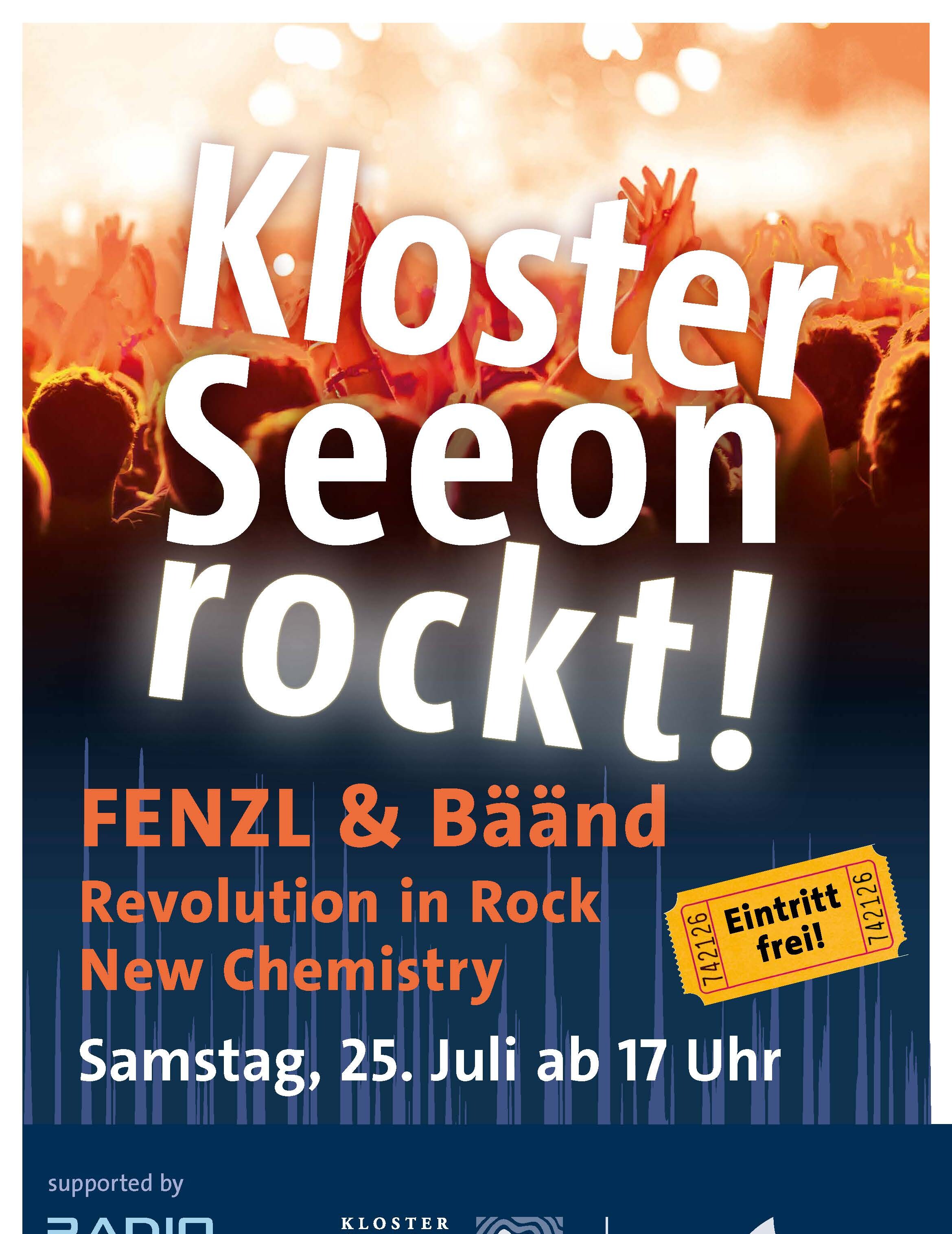 Veranstaltungsplakat f&uuml;r Kloster Seeon rockt! 2026 am Samstag, 25. Juli ab 17 Uhr