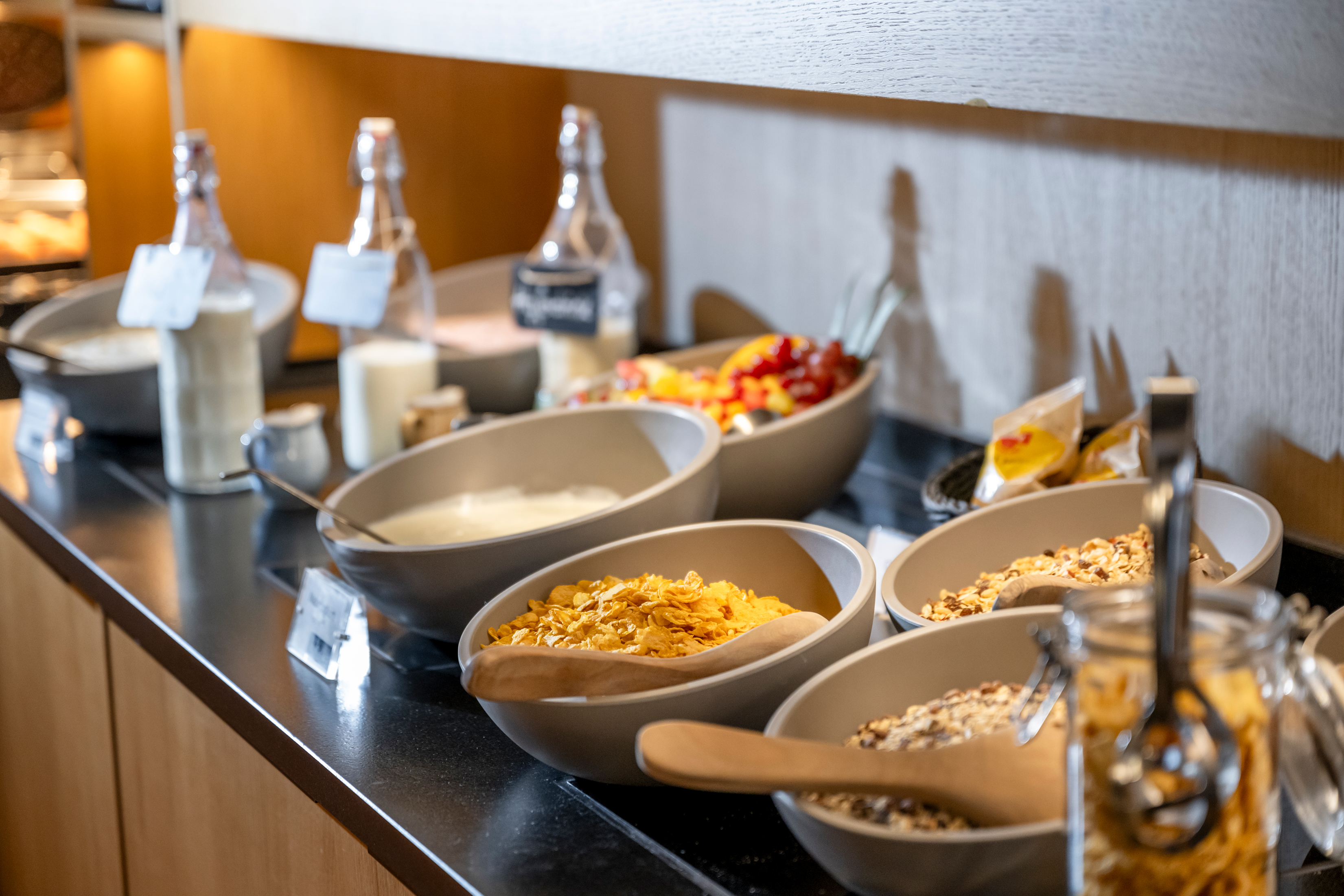 cereals at the breakfast buffet