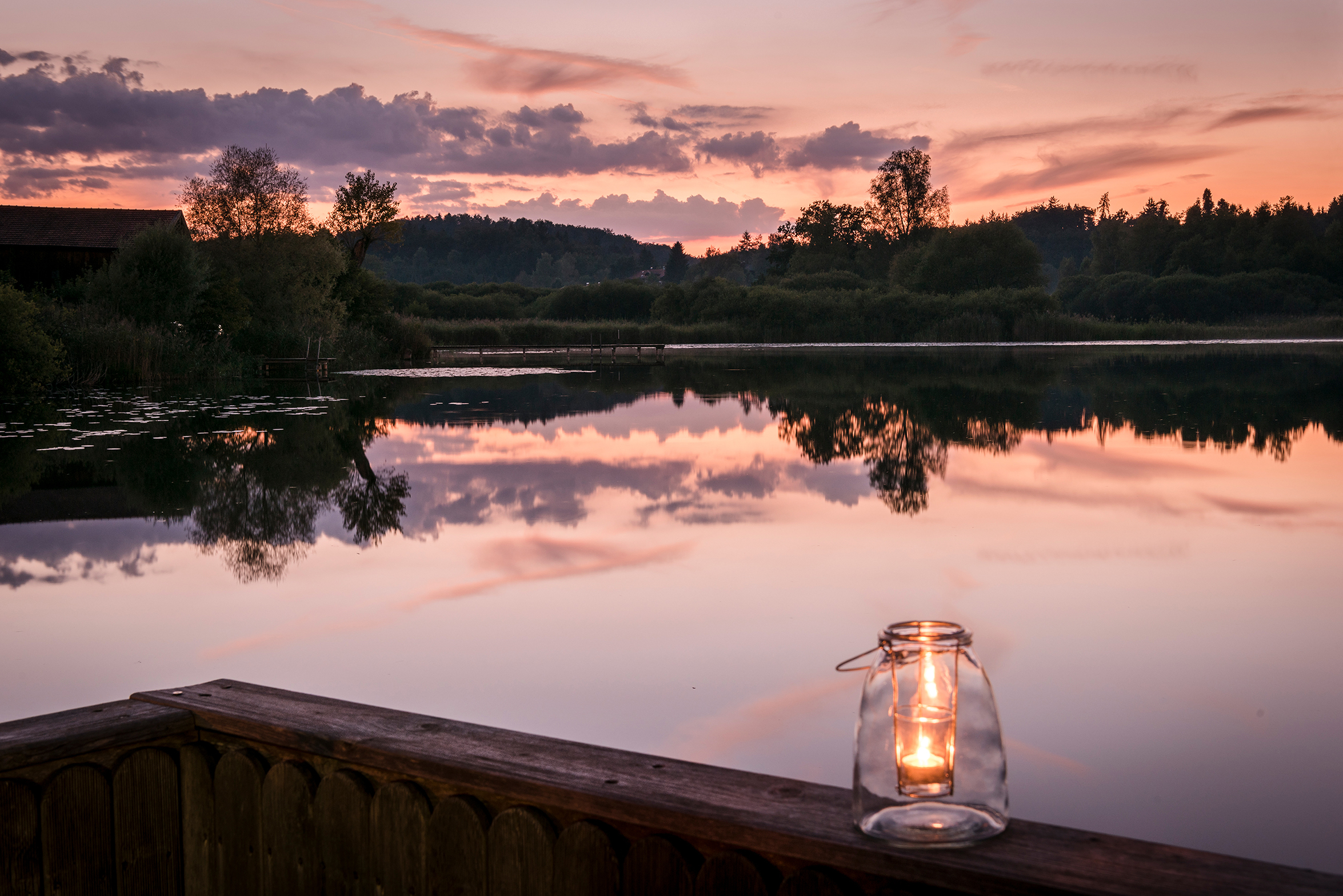 Sonnenuntergang am Seeoner See