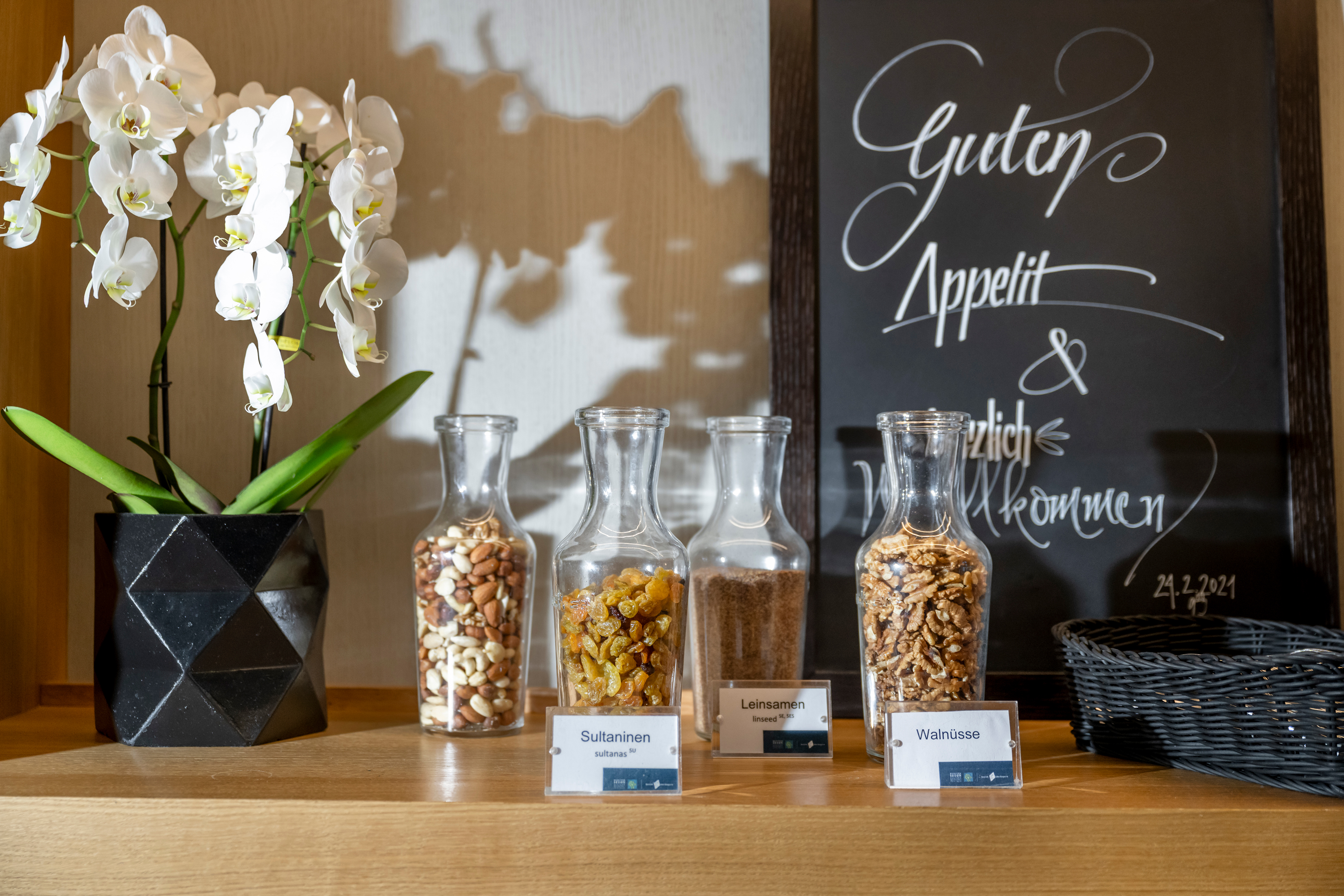 Cereals at the breakfast buffet